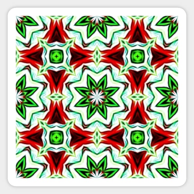 Red and Green Christmas Pattern Number 20 Sticker by BubbleMench